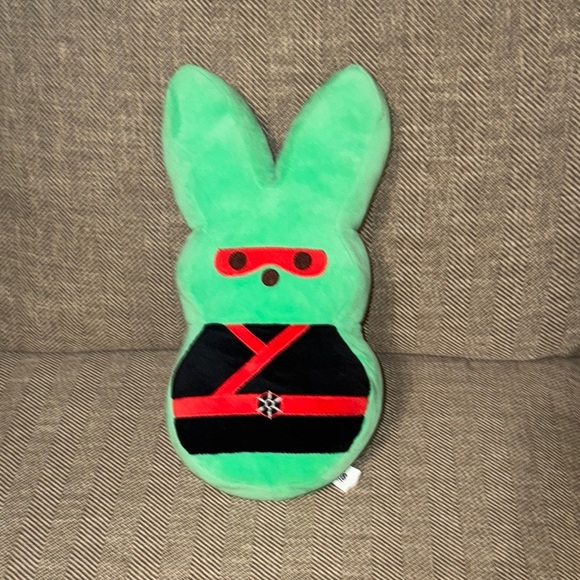 NWOT Peeps Bunny Plush Stuffed Animal Toy Easter Decoration 13 Inch Green Ninja - Picture 1 of 12
